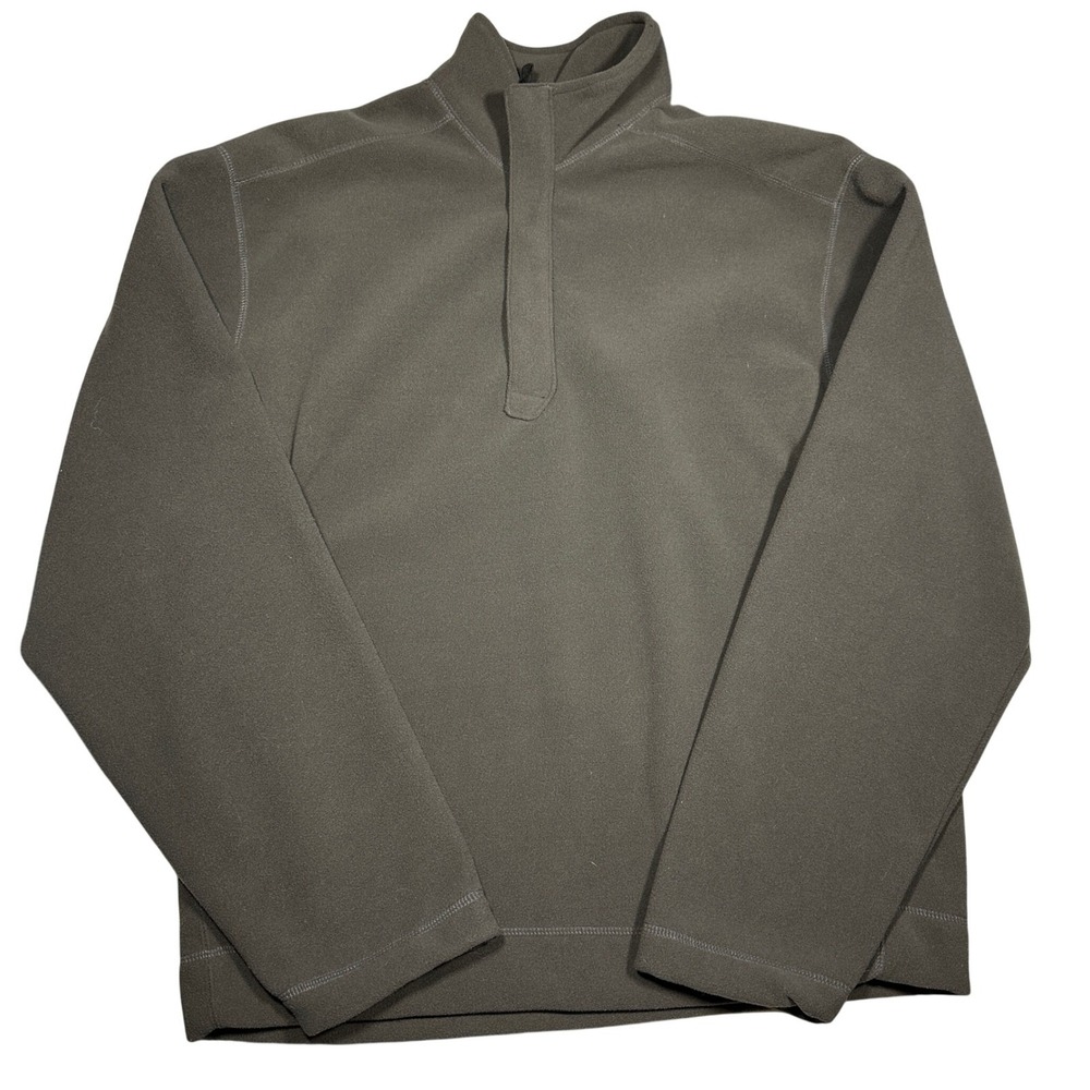Vintage 90s Gap Mens 1/4 Zip Fleece Pullover Charcoal Gray‎ Mock Neck Sweatshirt
